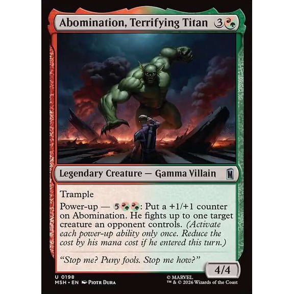 MtG Marvel Super Heroes Uncommon Abomination, Terrifying Titan [FOIL] #198