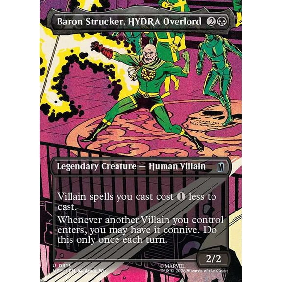 MtG Marvel Super Heroes Uncommon Baron Strucker, HYDRA Overlord [Borderless Scene FOIL] #315