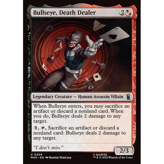 MtG Marvel Super Heroes Uncommon Bullseye, Death Dealer #209