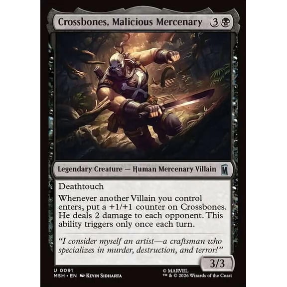 MtG Marvel Super Heroes Uncommon Crossbones, Malicious Mercenary #91