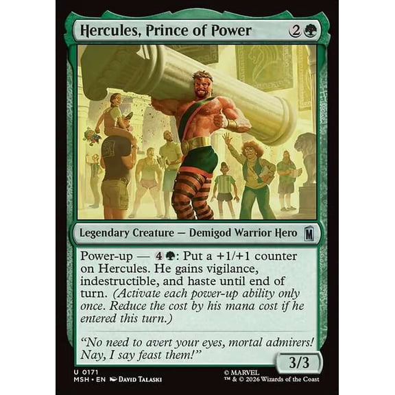 MtG Marvel Super Heroes Uncommon Hercules, Prince of Power [FOIL] #171