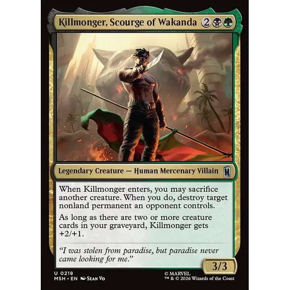 MtG Marvel Super Heroes Uncommon Killmonger, Scourge of Wakanda #218