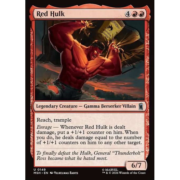 MtG Marvel Super Heroes Uncommon Red Hulk #149