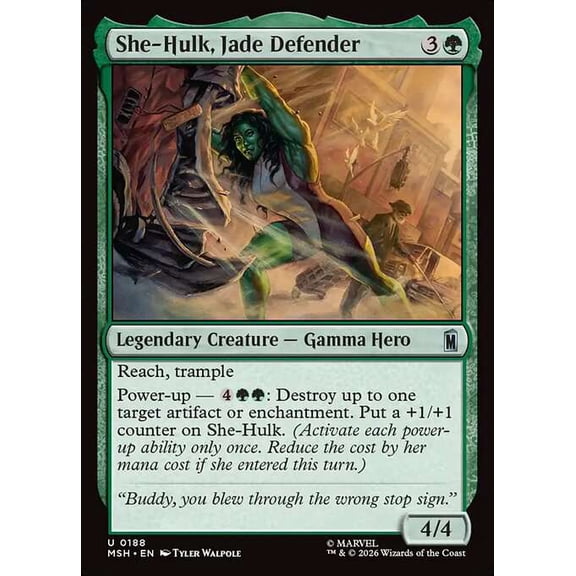 MtG Marvel Super Heroes Uncommon She-Hulk, Jade Defender #188
