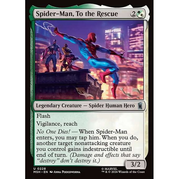 MtG Marvel Super Heroes Uncommon Spider-Man, To the Rescue #228