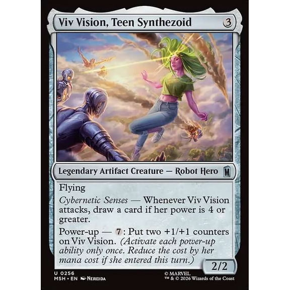 MtG Marvel Super Heroes Uncommon Viv Vision, Teen Synthezoid #256