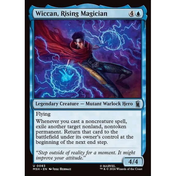 MtG Marvel Super Heroes Uncommon Wiccan, Rising Magician #83