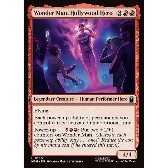 MtG Marvel Super Heroes Uncommon Wonder Man, Hollywood Hero #160