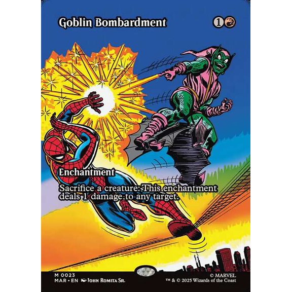 MtG Marvel Universe Mythic Rare Goblin Bombardment [FOIL] #23