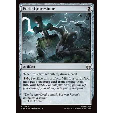 MtG Marvel's Spider-Man Common Eerie Gravestone #163