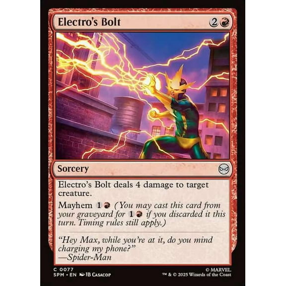 MtG Marvel's Spider-Man Common Electro's Bolt #77