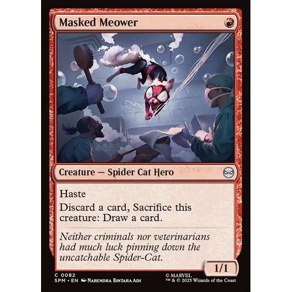 MtG Marvel's Spider-Man Common Masked Meower #82