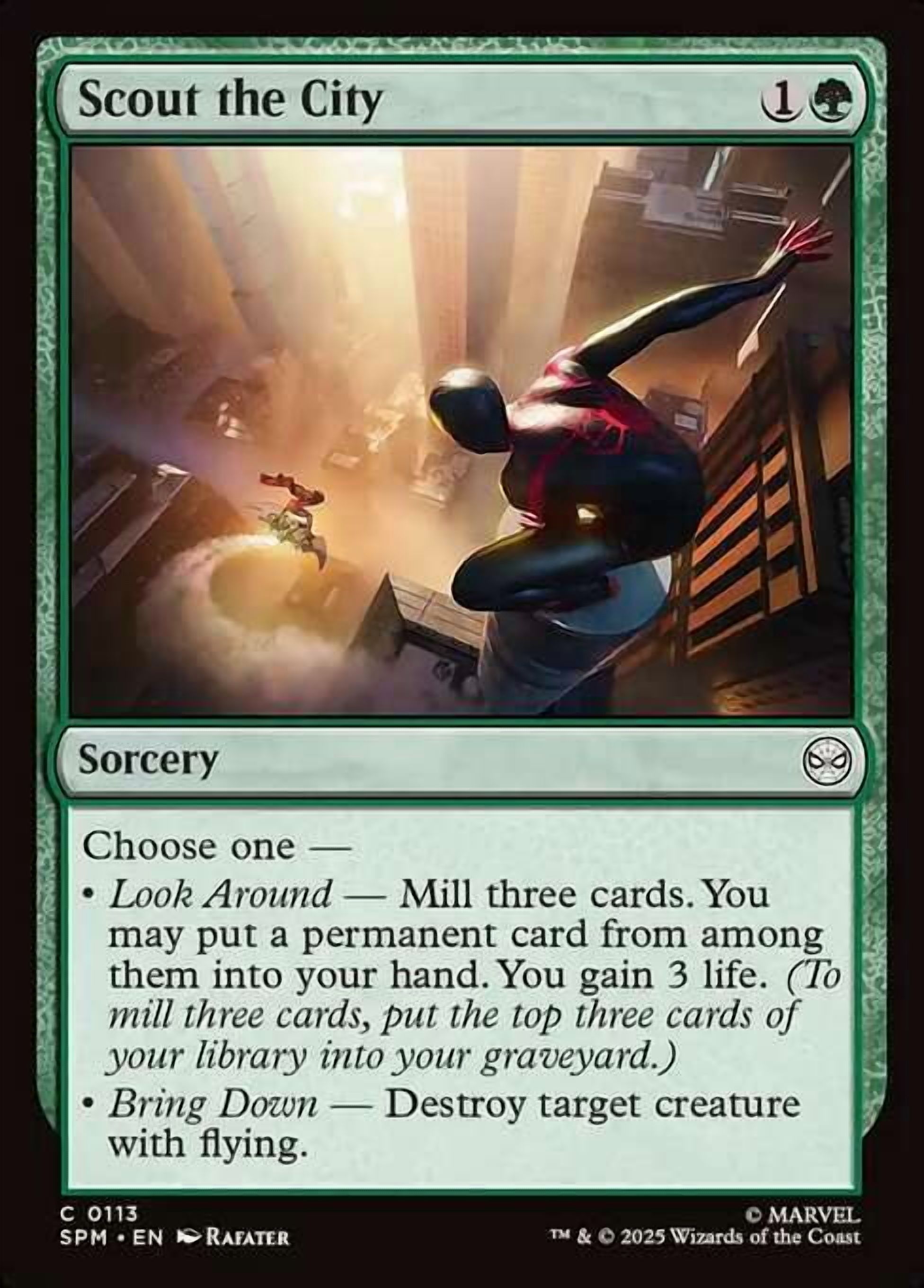 top spider man mtg cards Marvel's Spider-Man Common Scout the City #113 Spidey is here! Peter Parker / Amazing Spider-Man