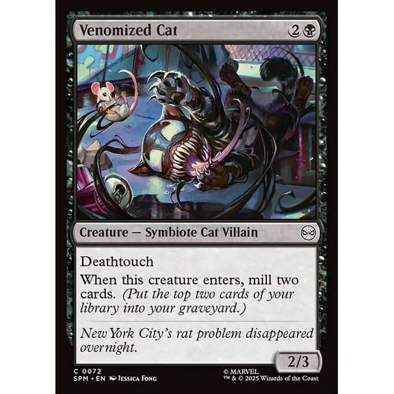 MtG Marvel's Spider-Man Common Venomized Cat [FOIL] #72