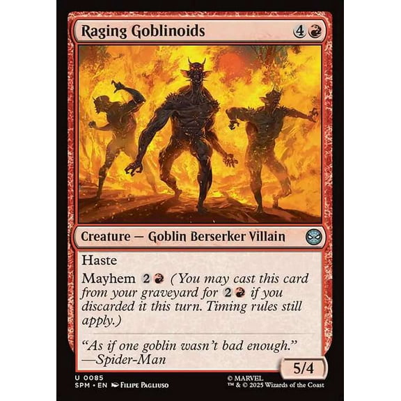 MtG Marvel's Spider-Man Uncommon Raging Goblinoids [FOIL] #85