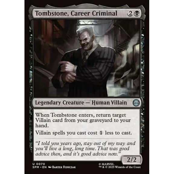 MtG Marvel's Spider-Man Uncommon Tombstone, Career Criminal #70