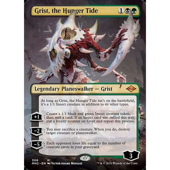 MtG Modern Horizons 2 Mythic Rare Grist, the Hunger Tide (FOIL Borderless Planeswalker) #306