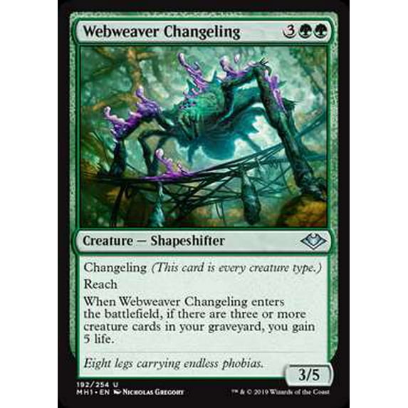 MtG Modern Horizons Uncommon Webweaver Changeling #192