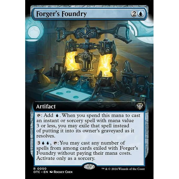MtG Outlaws of Thunder Junction Commander Rare Forger's Foundry (Extended Art) #50