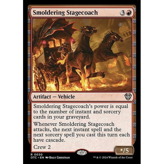 MtG Outlaws of Thunder Junction Commander Rare Smoldering Stagecoach #30