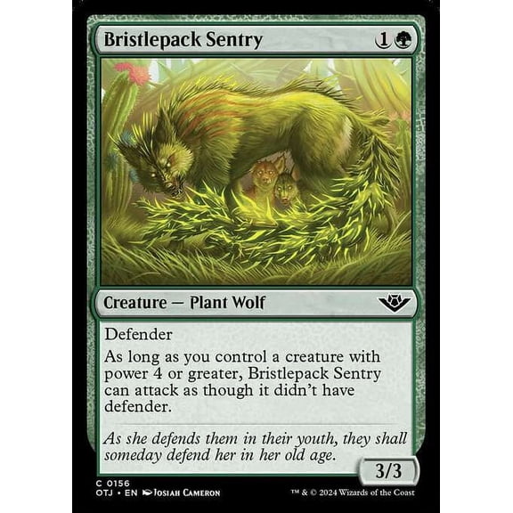 MtG Outlaws of Thunder Junction Common Bristlepack Sentry (FOIL) #156