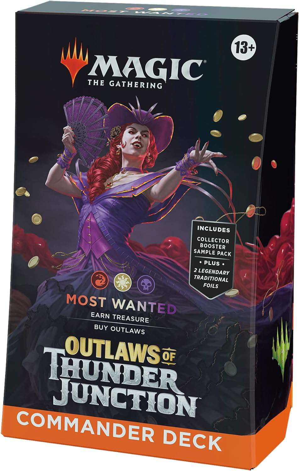 MtG Outlaws of Thunder Junction Most Wanted Commander Deck (100-Card Deck,  2-Card Collector Booster Sample Pack + Accessories) - Walmart Business  Supplies