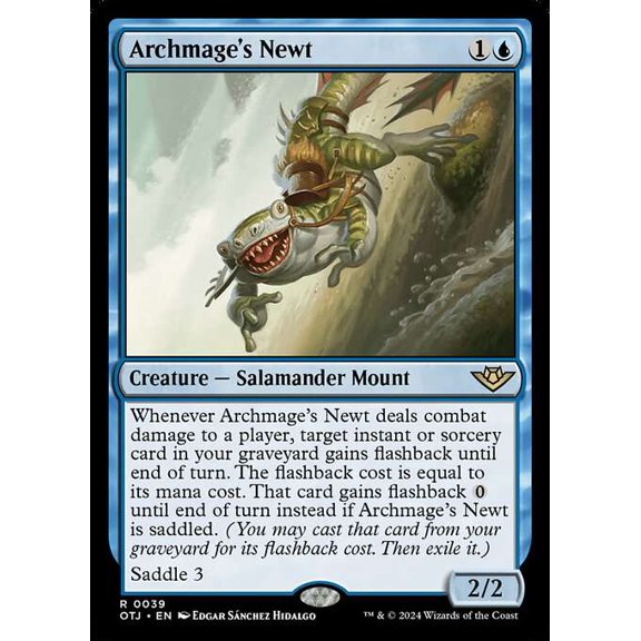 MtG Outlaws of Thunder Junction Rare Archmage's Newt #39