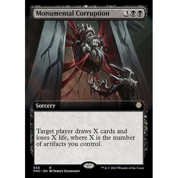 MtG Phyrexia: All Will Be One Commander Rare Monumental Corruption (Extended Art) #34