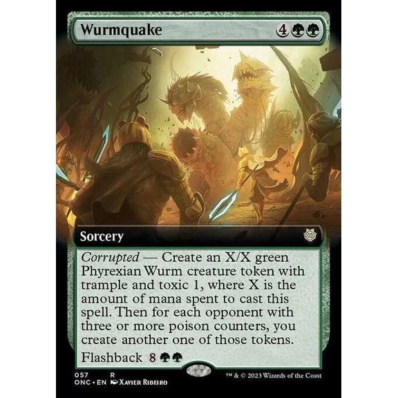 MtG Phyrexia: All Will Be One Commander Rare Wurmquake (Extended Art) #57