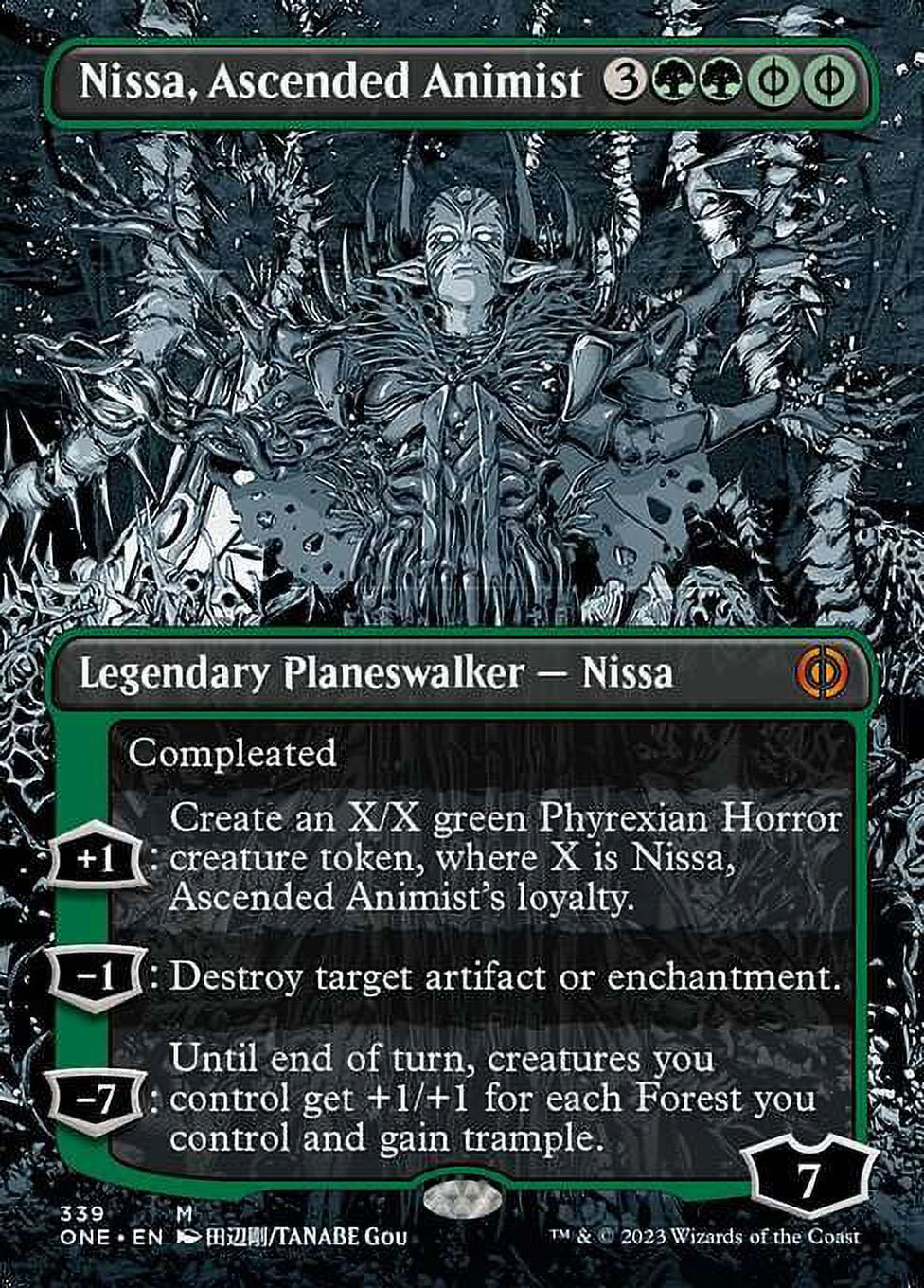 nissa mtg cards Phyrexia: All Will Be One Mythic Rare Nissa, Ascended Animist (Borderless Planeswalker) A single individual card from the Magic Voidwalker Nissa