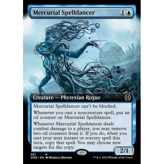 MtG Phyrexia: All Will Be One Rare Mercurial Spelldancer (Extended Art FOIL) #381
