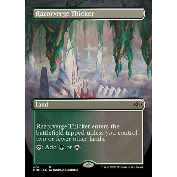 MtG Phyrexia: All Will Be One Rare Razorverge Thicket (Alternate Art Borderless) #373