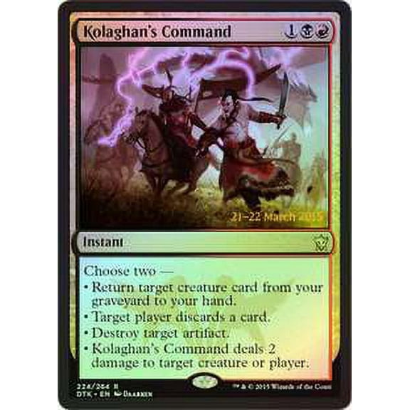 MtG Prerelease & Release Kolaghan's Command (Prerelease Promo)