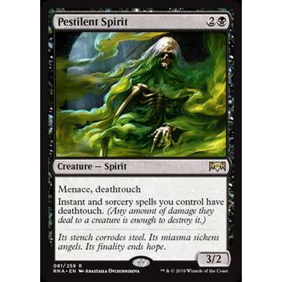 MtG Ravnica Allegiance Rare Pestilent Spirit #81