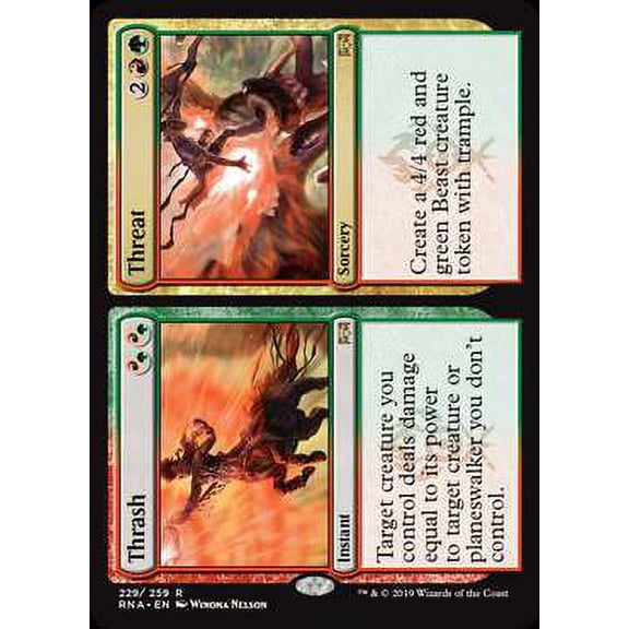 MtG Ravnica Allegiance Rare Thrash // Threat #229