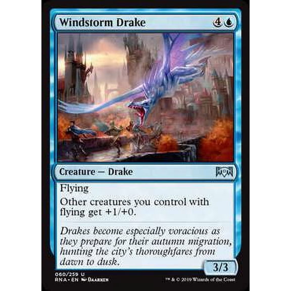 MtG Ravnica Allegiance Uncommon Windstorm Drake #60