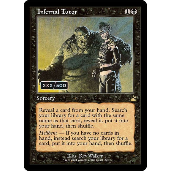 MtG Ravnica Remastered Rare Infernal Tutor [Serialized Retro Frame FOIL 407/500] #326