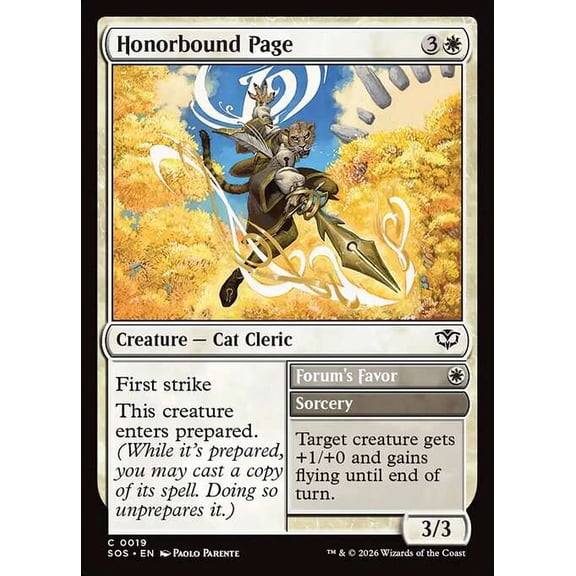 MtG Secrets of Strixhaven Common Honorbound Page // Forum's Favor #19