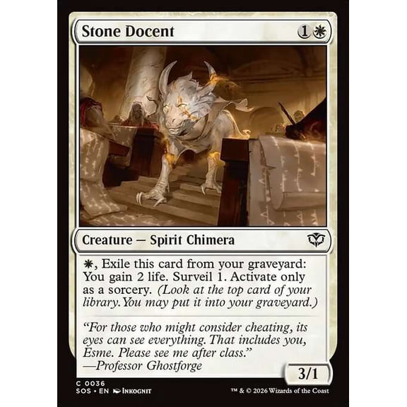 MtG Secrets of Strixhaven Common Stone Docent #36