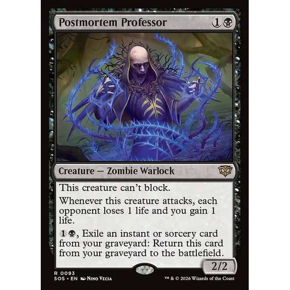 MtG Secrets of Strixhaven Rare Postmortem Professor #93