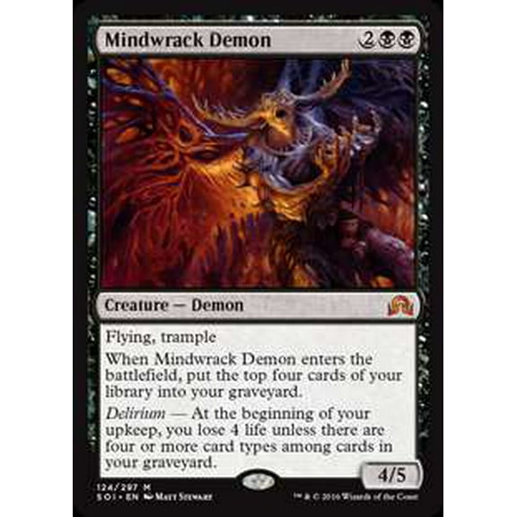 MtG Shadows Over Innistrad Mythic Rare Mindwrack Demon #124