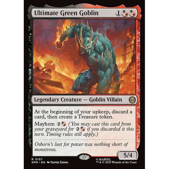 MtG Spider-Man Rare Ultimate Green Goblin #157