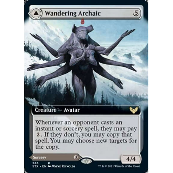 MtG Strixhaven: School of Mages Rare Wandering Archaic // Explore the Vastlands (Extended Art) #286