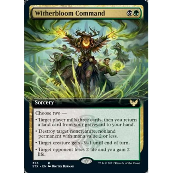 MtG Strixhaven: School of Mages Rare Witherbloom Command (Extended Art FOIL) #356