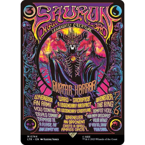 MtG Tales of Middle-Earth Mythic Rare Sauron, the Dark Lord [Borderless Poster Foil] #744