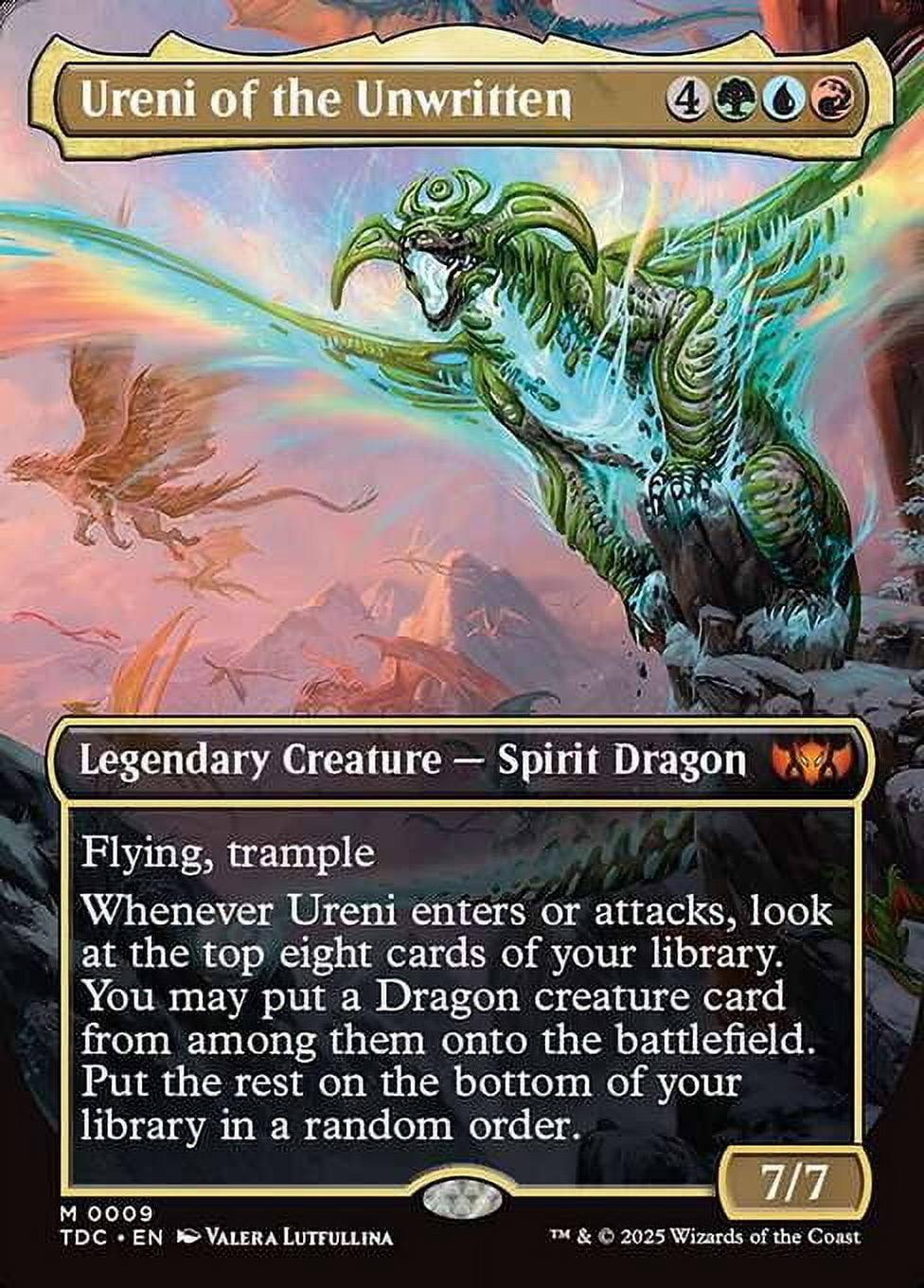 MtG Tarkir: Dragonstorm Commander Mythic Rare Ureni of the Unwritten (FOIL)  #9 - Walmart.com