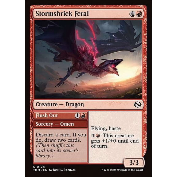 MtG Tarkir: Dragonstorm Common Stormshriek Feral // Flush Out (FOIL) #124