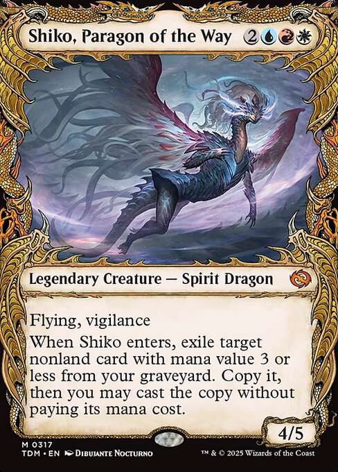 MtG Tarkir: Dragonstorm Mythic Rare Shiko, Paragon of the Way (Draconic  Showcase FOIL) #317 - Walmart.com