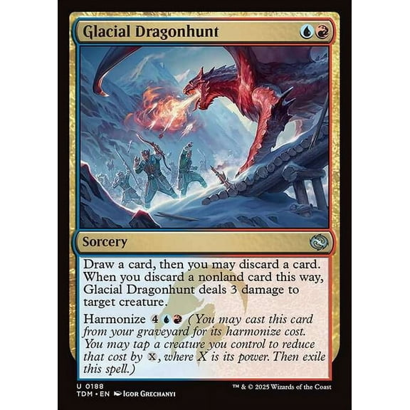 MtG Tarkir: Dragonstorm Uncommon Glacial Dragonhunt #188
