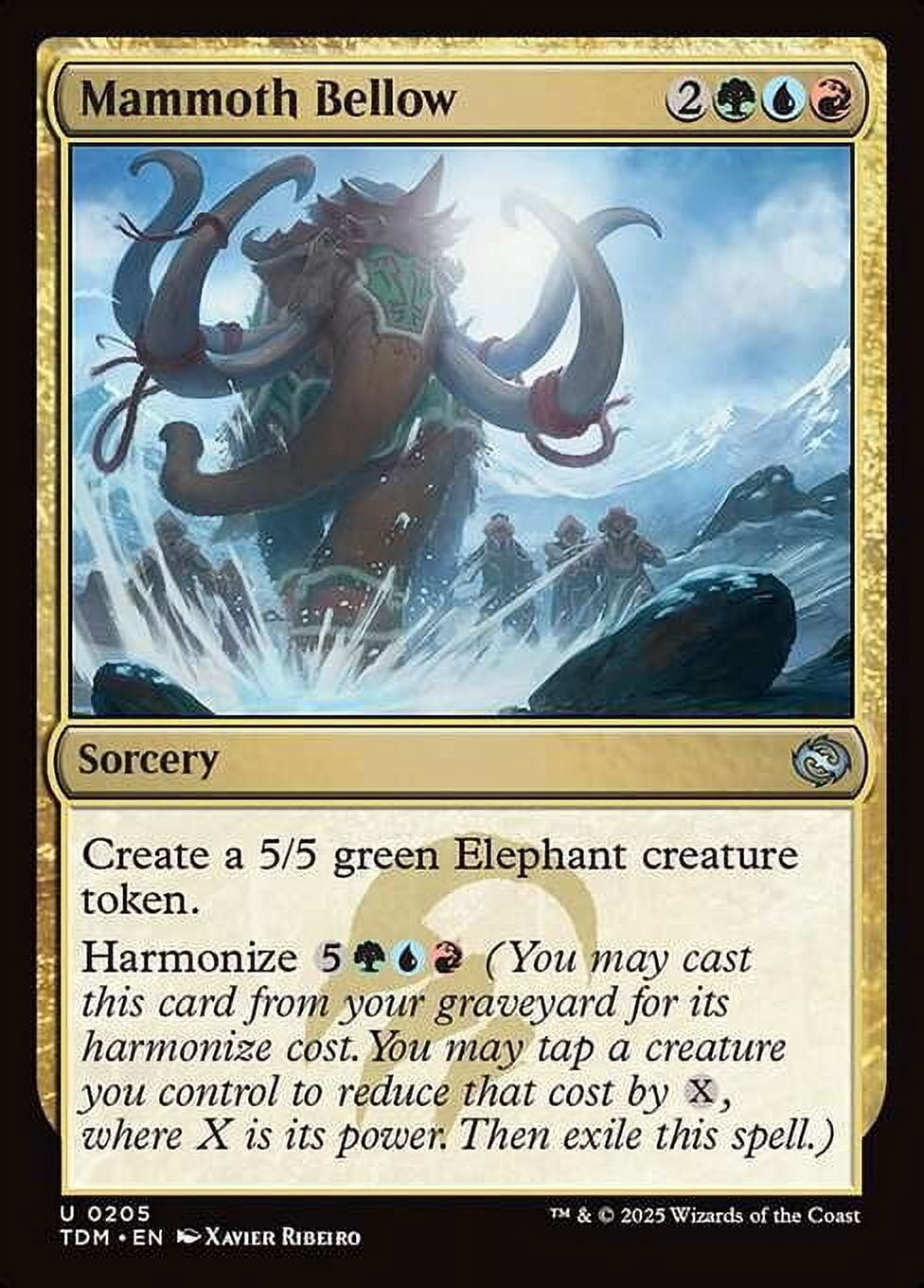 MtG Tarkir: Dragonstorm Uncommon Mammoth Bellow (FOIL) #205 - Walmart.com